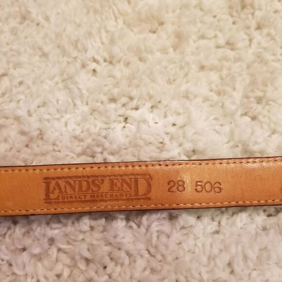 Vintage Lands' End Leather Belt Croc Embossed 28 - Picture 3 of 7